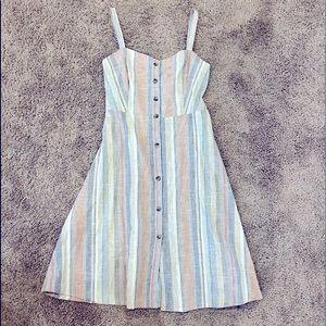 Striped Womens Knee Length Dress